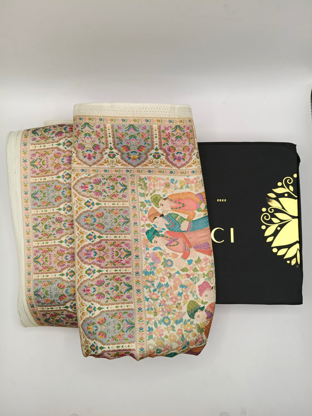 Premium Quality Off White Mix Multi Color kani Silk Pashmina  Shawl