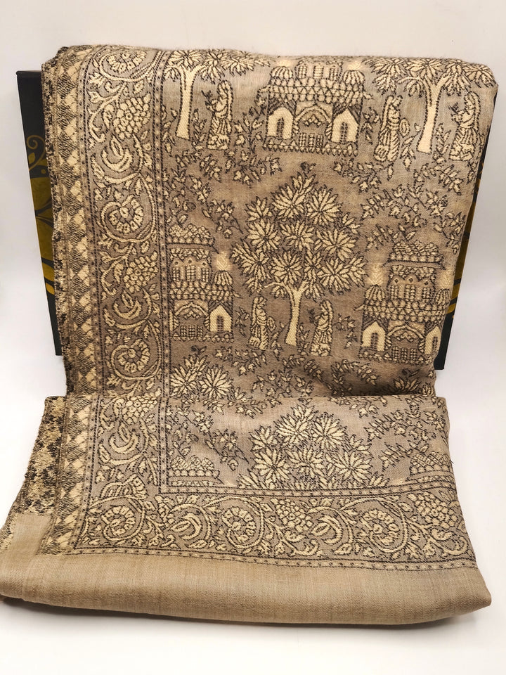 Toosh Kani Shawl With Khadi Pattern