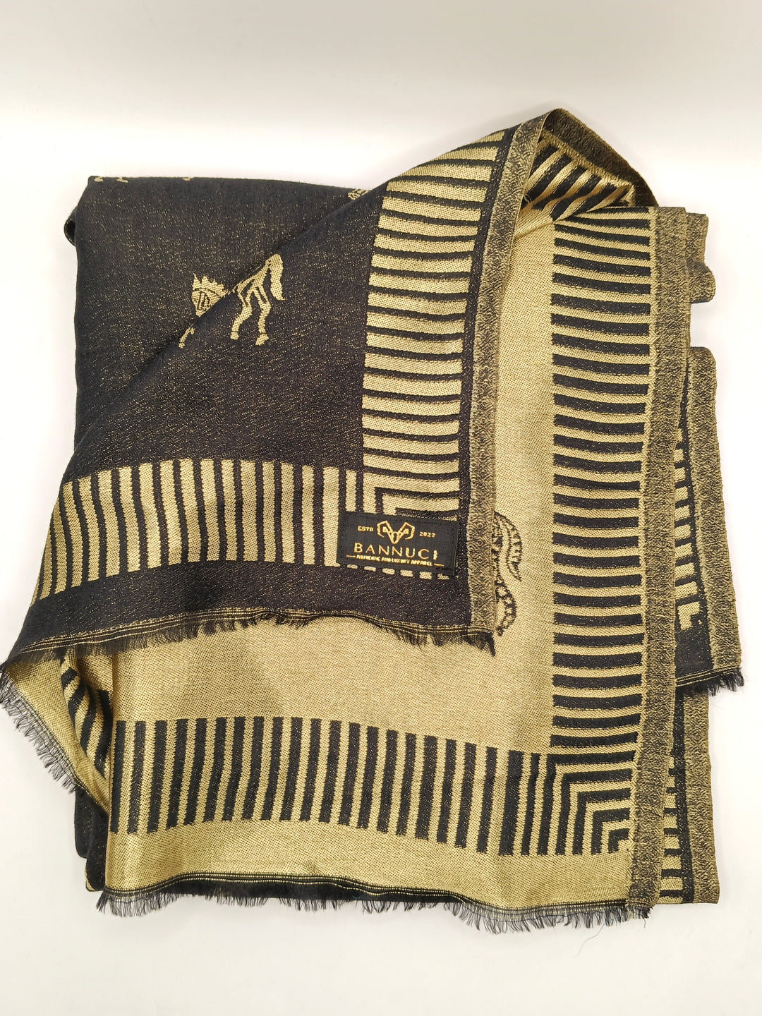 Stallion Design New Trendy Reversible Black Kani Pashmina Shawl