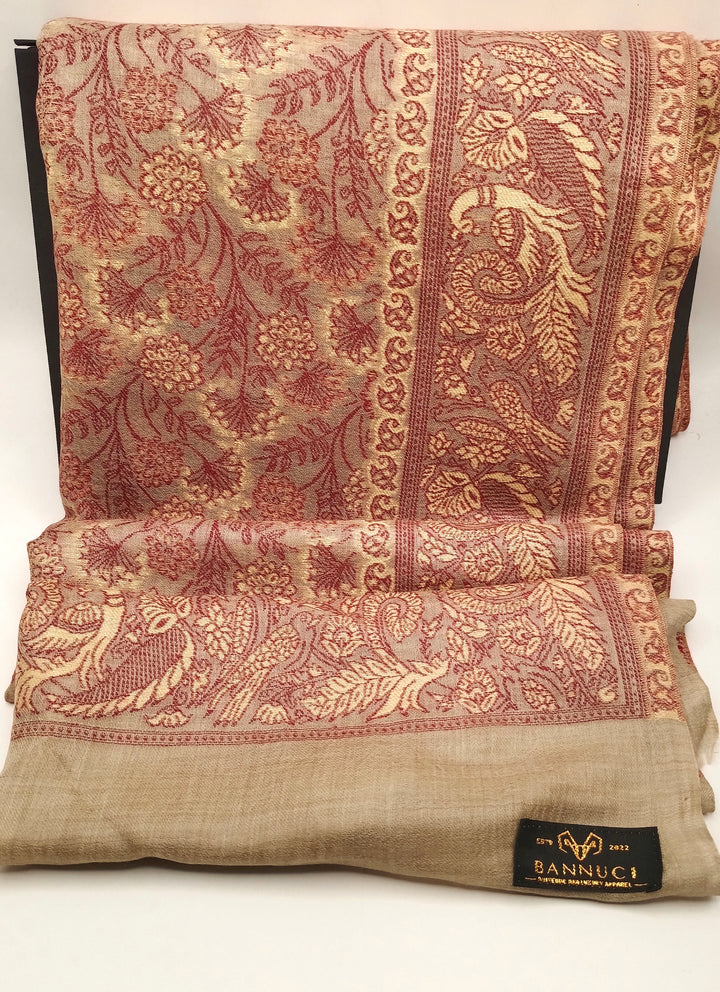 Toosh Kani Shawl With Khadi Pattern