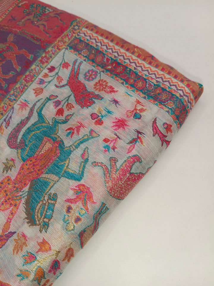 Silk Based Kani Weave Pashmina Cashmere Shawl