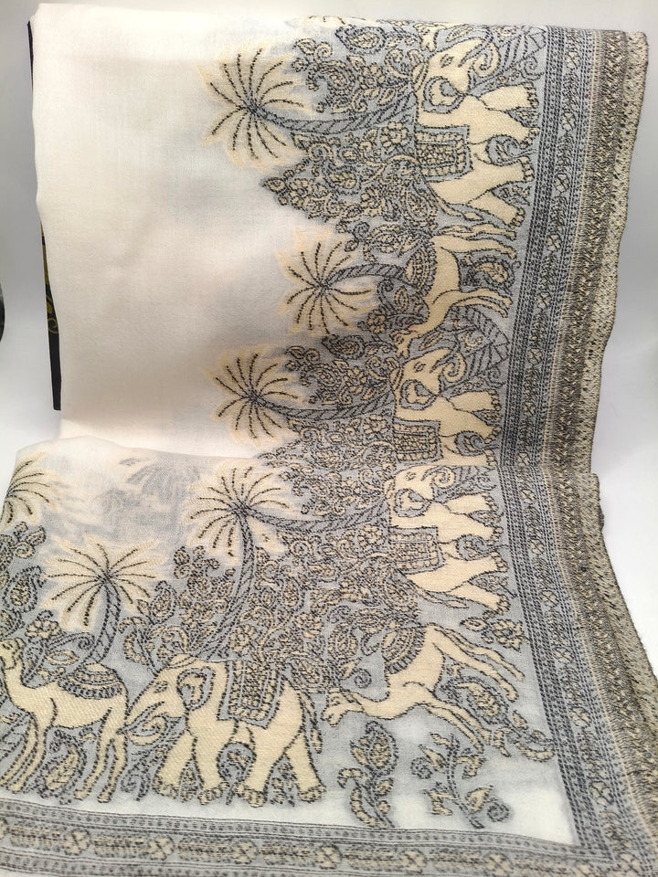 Toosh Kani Shawl With Khadi Pattern