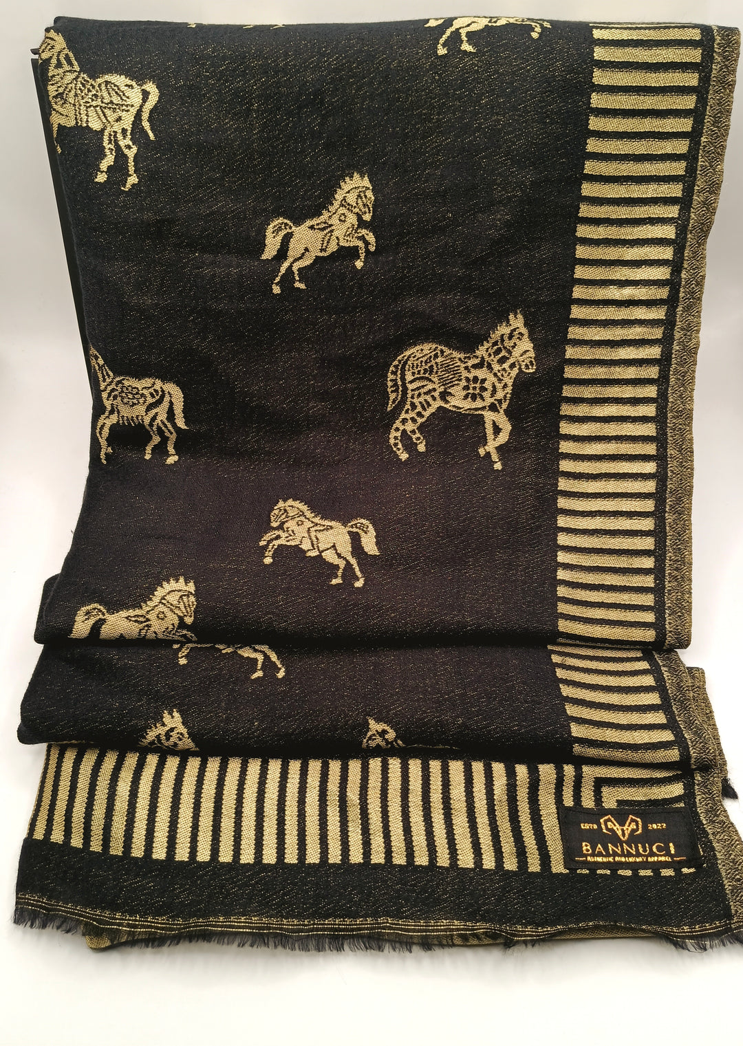 Stallion Design New Trendy Reversible Black Kani Pashmina Shawl
