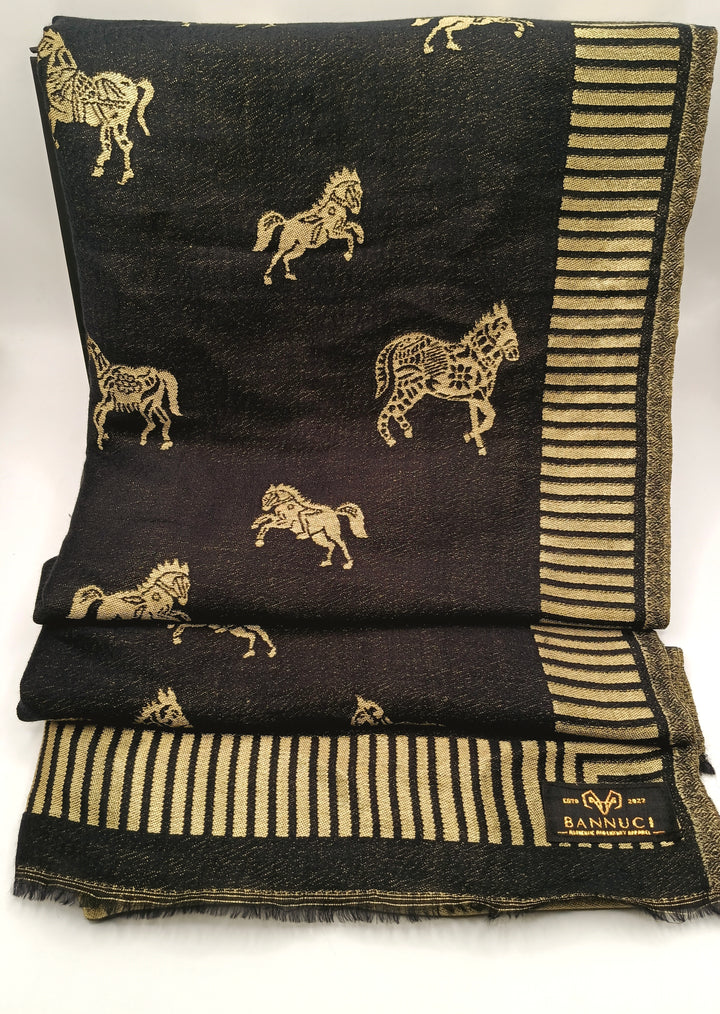 Stallion Design New Trendy Reversible Black Kani Pashmina Shawl