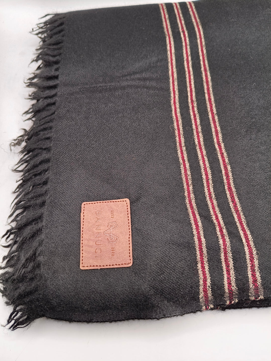 Premium Quality Multi Color Striped Double Fiber 72 Black Woolen Shawl