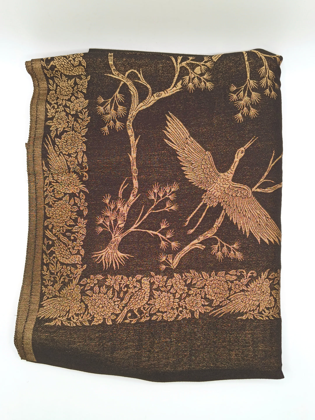 Premium Quality Black And Golden Reversible Moonlight Metallic Weave Shawl