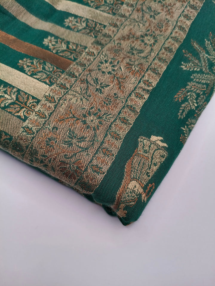 Premium Quality Dark Green Multi Color kani Pashmina  Shawl
