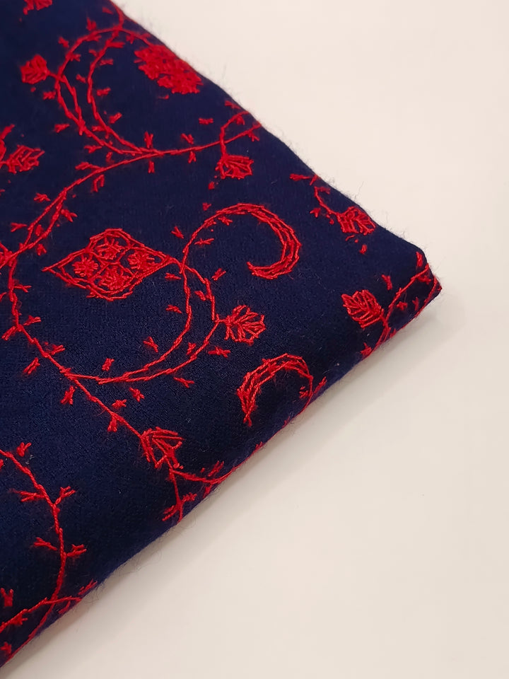 Premium And Extremely Soft Original Handmade Navy Blue Sui Needle Jaal Pure Toosh Shawl