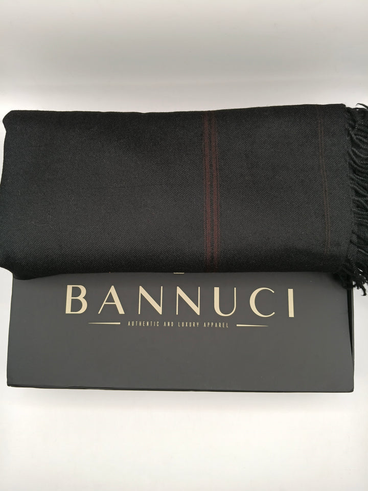 Premium Quality Light Color Striped Double Fiber 72 Black Woolen Shawl