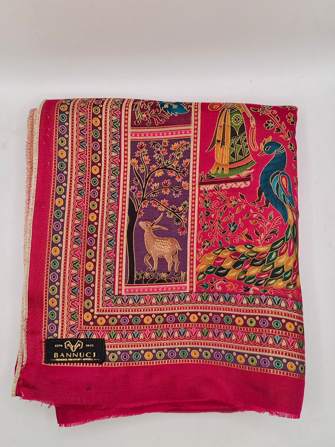 Premium Quality  Multi Mix Maroon Color kani Silk Pashmina  Shawl