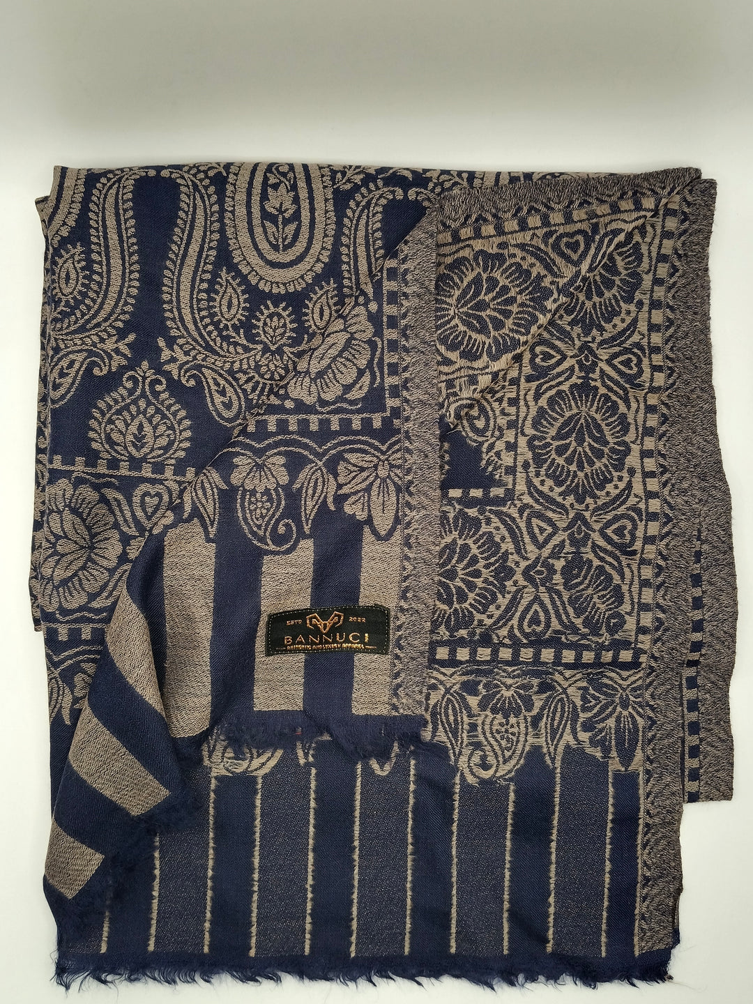 Extremely Soft Pashmina Kani Shawl With Khadi Pattern