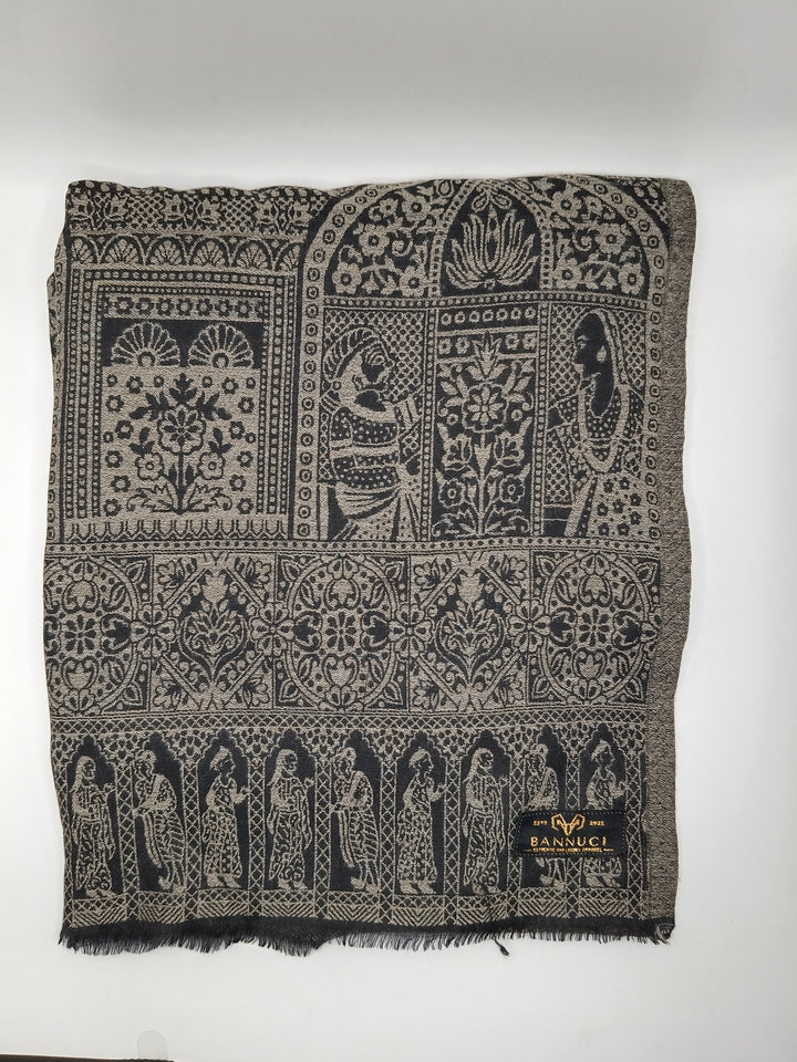 Extremely Soft Pashmina Kani Shawl With Khadi Pattern