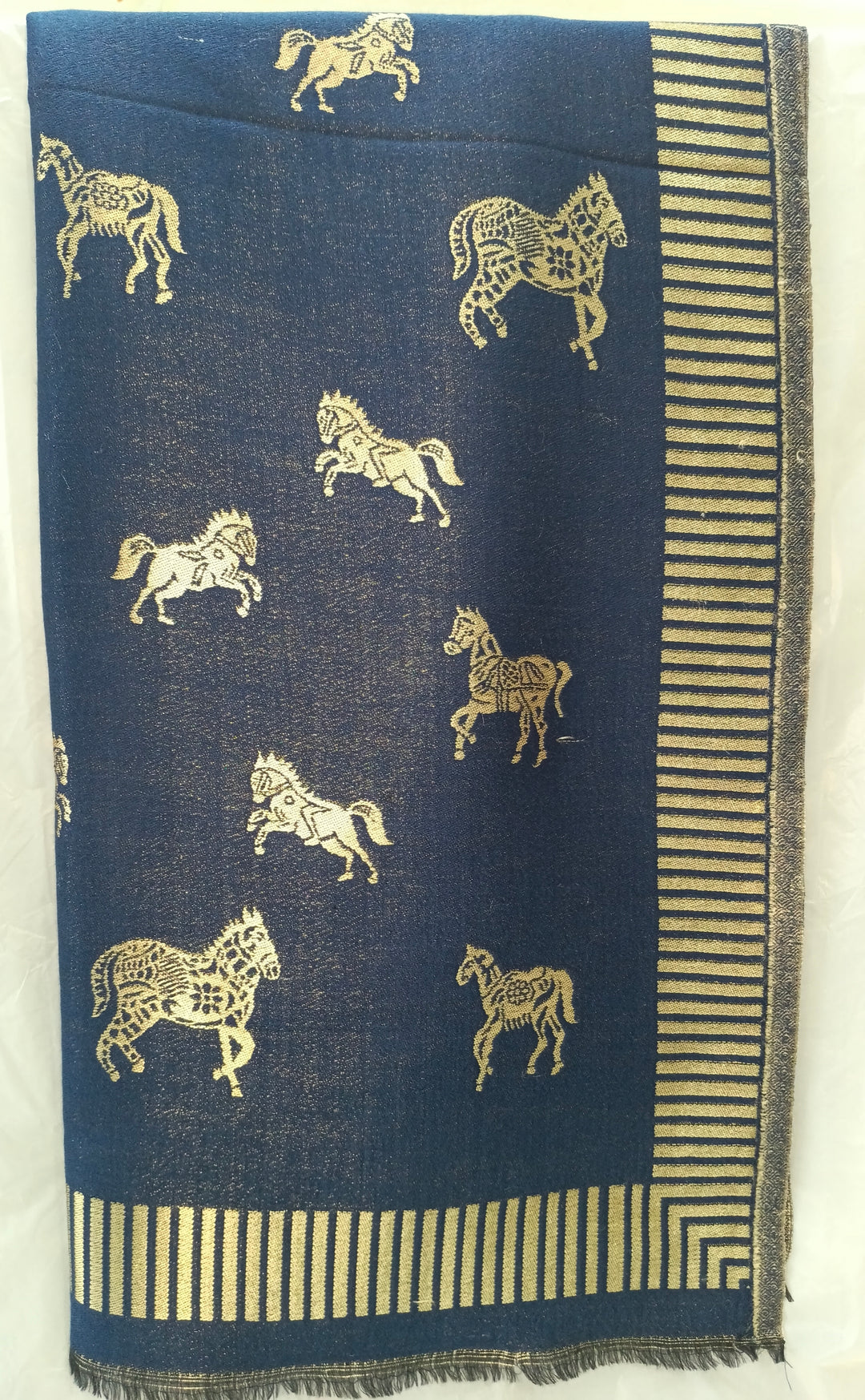 Stallion Design New Trendy Reversible Blue Kani Pashmina Shawl