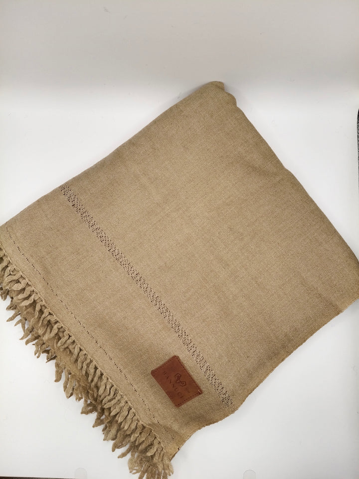 Supreme Quality Brown Pure Angora Rabbit Striped Woolen Shawl 2