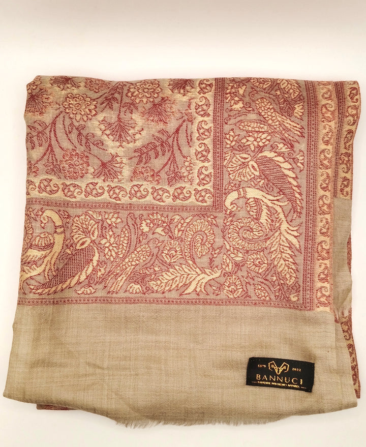 Toosh Kani Shawl With Khadi Pattern
