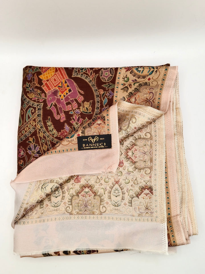 Premium Quality  Multi Mix Pink Color kani Silk Pashmina  Shawl