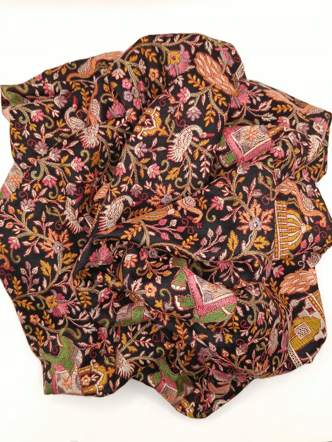 Premium Quality Multicolor Full Jaal Jama Sozni Embroidery Pashmina Shawl