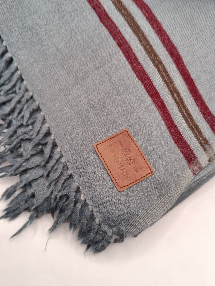 Premium Quality Stripped Sky Blue Pure/High Grade 48 Fiber Shawl