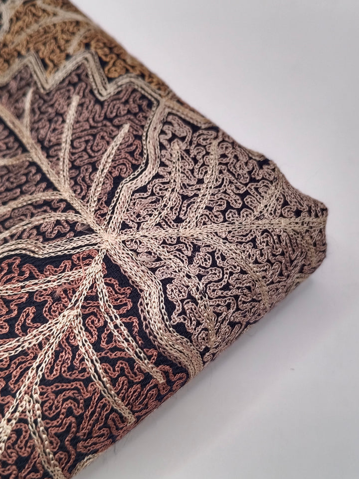 Premium Quality Black Embroidered Pashmina Cashmere Shawl