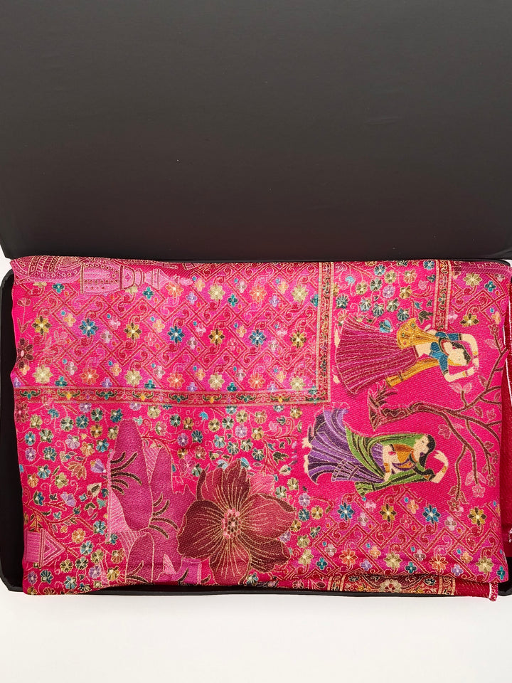 Premium Quality Maroon kani Silk Pashmina  Shawl