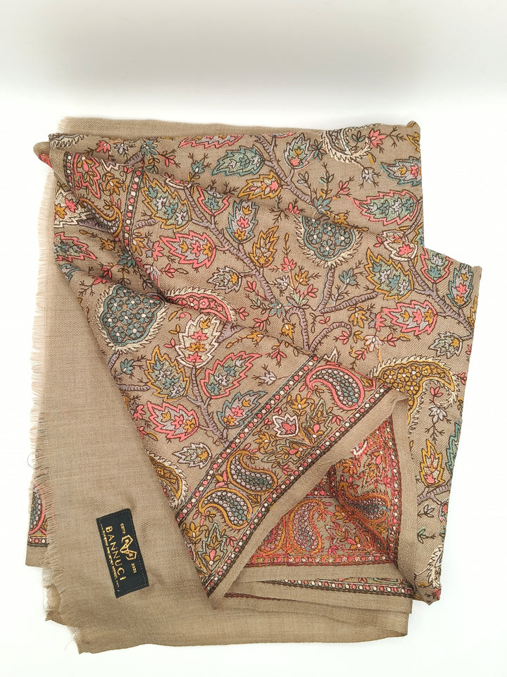 Premium Quality Multicolor Full Jaal Jama Sozni Embroidery Pashmina Shawl