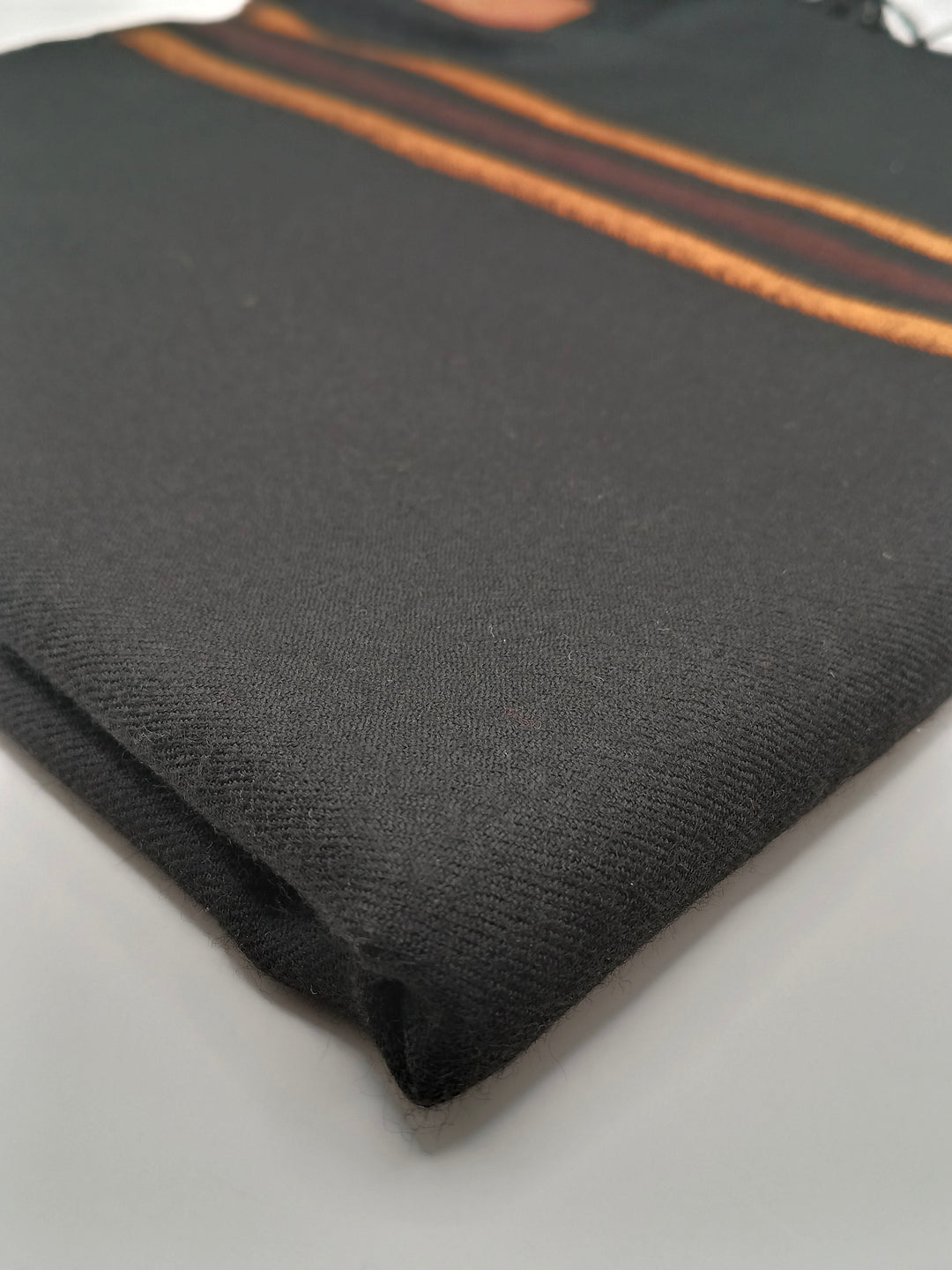 Premium Quality Single Fiber Black 72 Grade With 3 Lines Border Pure Woolen Shawl