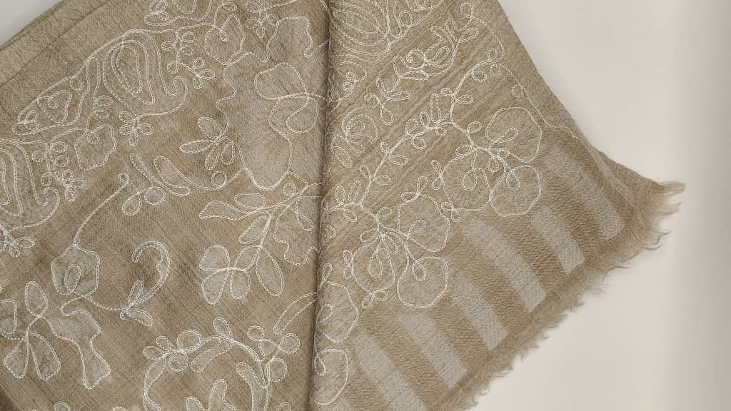 Premium Quality Embroidered Pashmina Cashmere Shawl