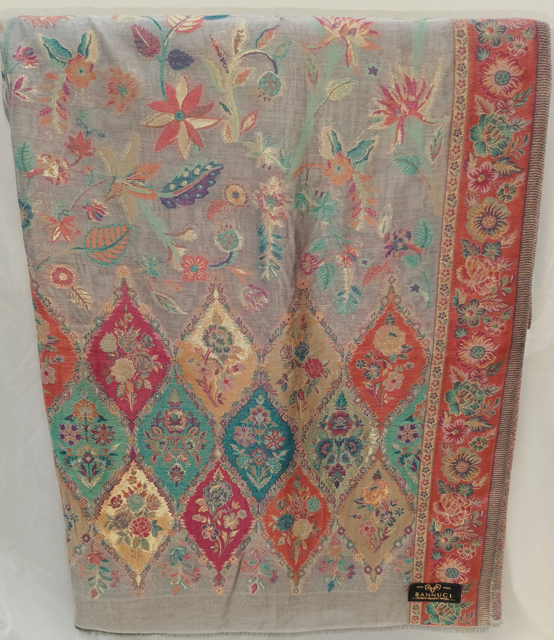 Silk Based Kani Weave Pashmina Cashmere Shawl