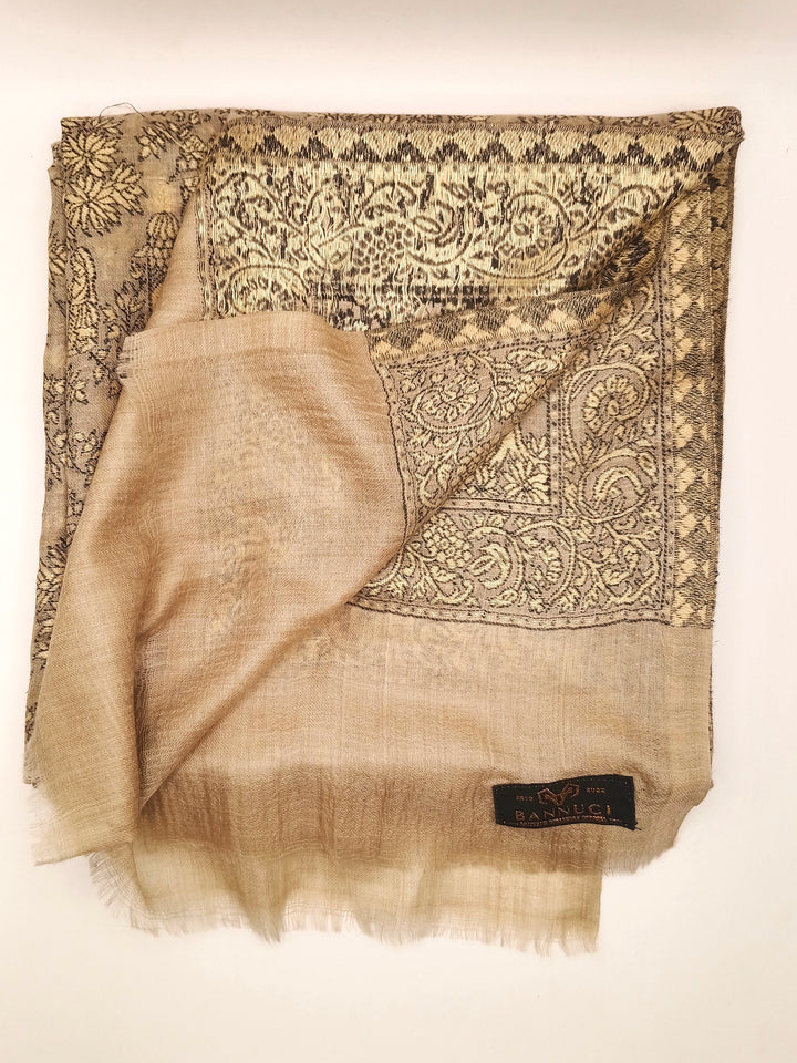 Toosh Kani Shawl With Khadi Pattern