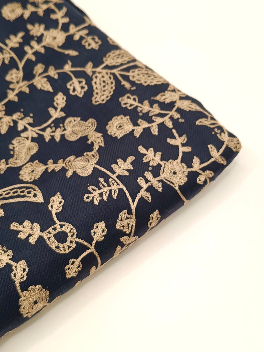 Embroidered Pashmina With Ari Work Navy Blue Shawl