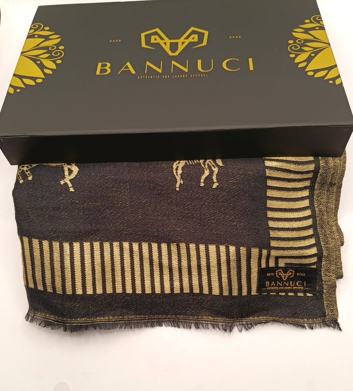 Stallion Design New Trendy Reversible Black Kani Pashmina Shawl