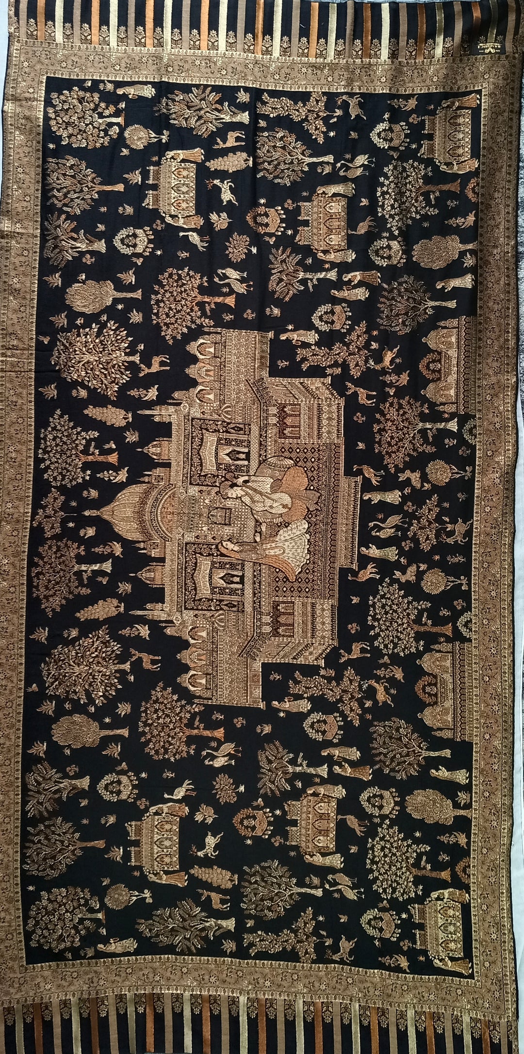 Premium Quality  Black Color kani Pashmina  Shawl