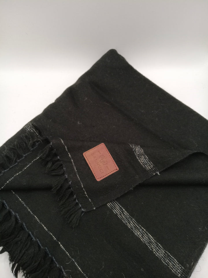 Supreme Quality Gray Pure Angora Rabbit Striped Woolen Shawl