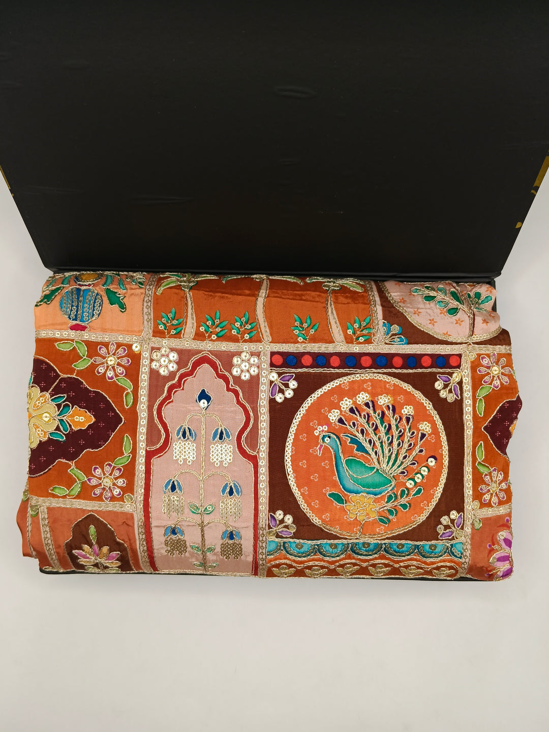 Mehsuri Silk With Hand Embroidery Multi Color Shawl