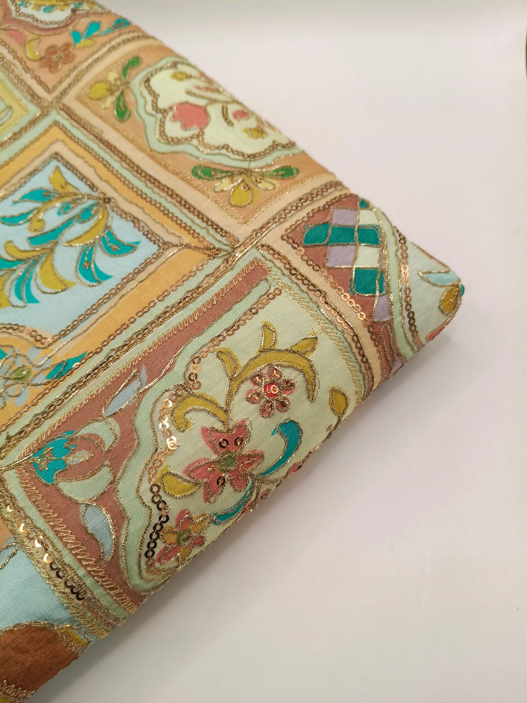 Mehsuri Silk With Hand Embroidery Multi Color Shawl