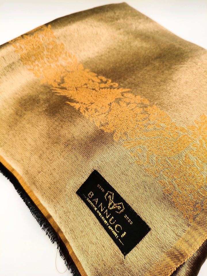 Premium Quality Orange Moonlight Kani Reversible Pashmina Cashmere Shawl