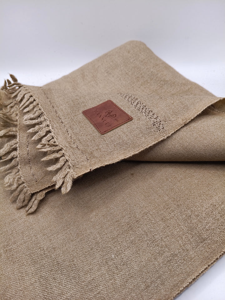 Supreme Quality Brown Pure Angora Rabbit Striped Woolen Shawl 2