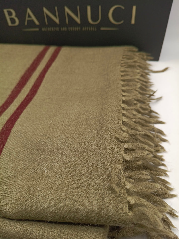 Premium Quality Striped Brown Colour Pure/High Grade 48 Fiber Shawl