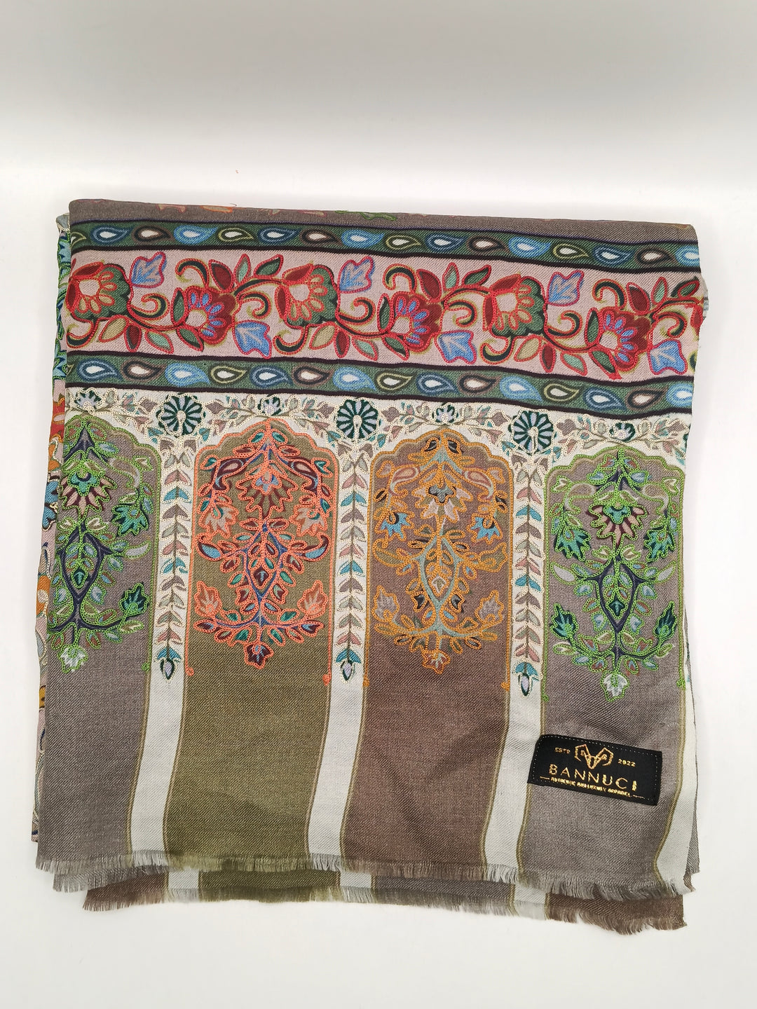Kalmkar Shawl With Machine Ari Work