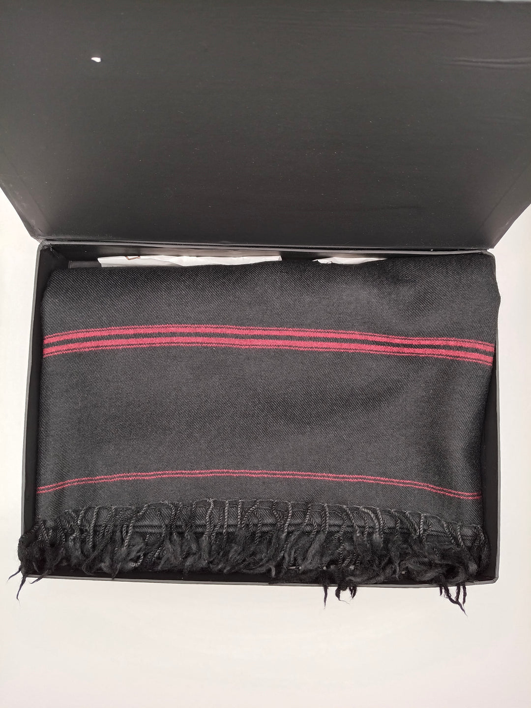 Premium Quality Multi Color Striped Double Fiber 72 Black Woolen Shawl