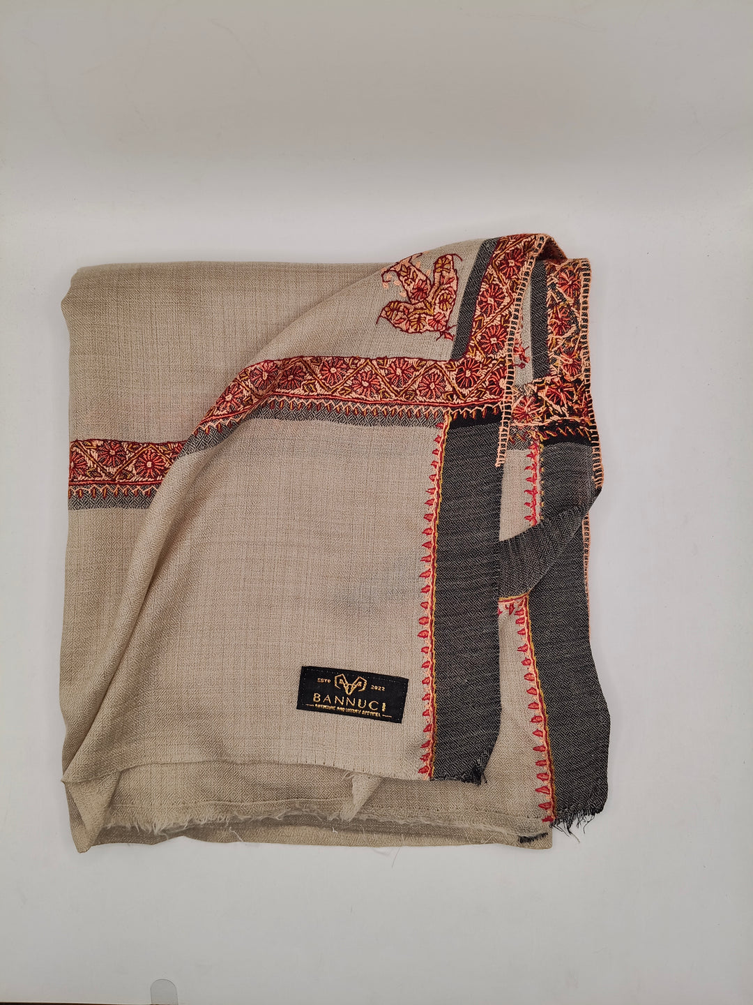 Hand Embroidered Original Toosh Shawl With Border
