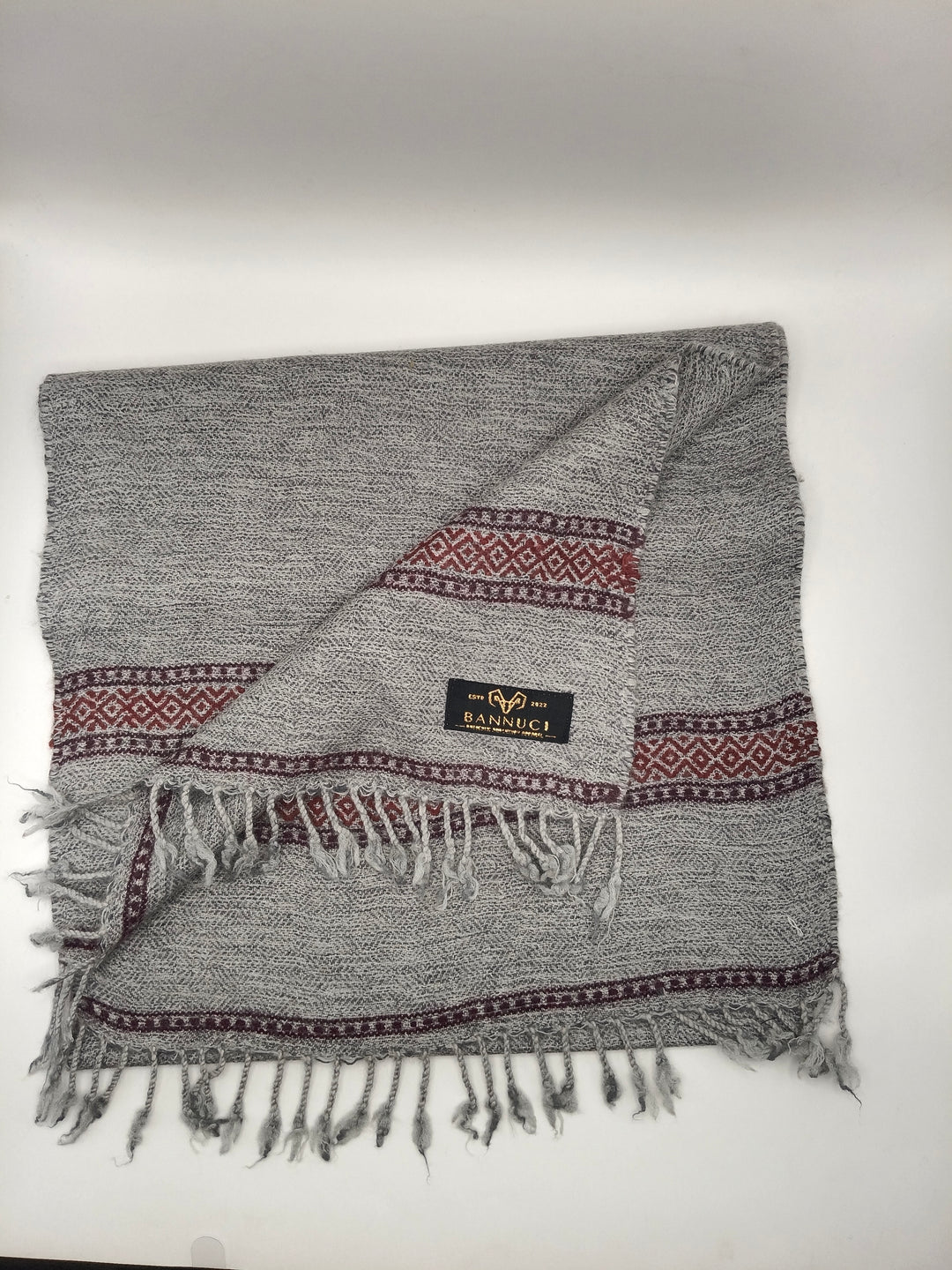 Premium Quality And Extremely Soft Light Grey Stripped Design Muffler