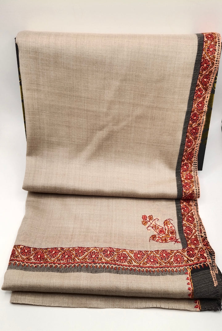 Hand Embroidered Original Toosh Shawl With Border