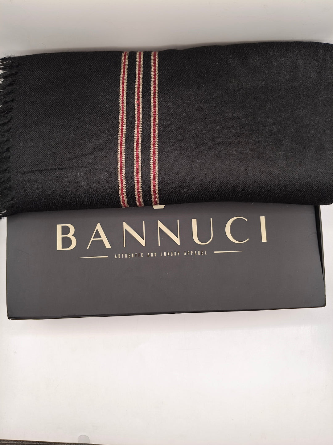 Premium Quality Multi Color Striped Double Fiber 72 Black Woolen Shawl