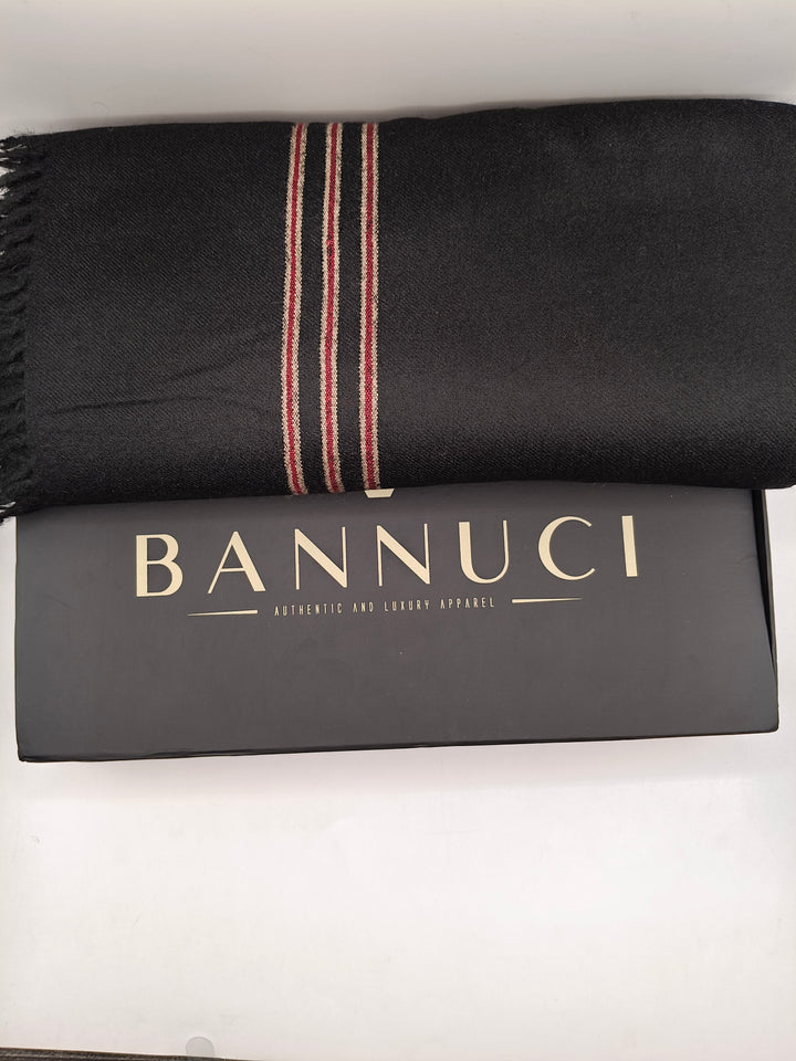 Premium Quality Multi Color Striped Double Fiber 72 Black Woolen Shawl