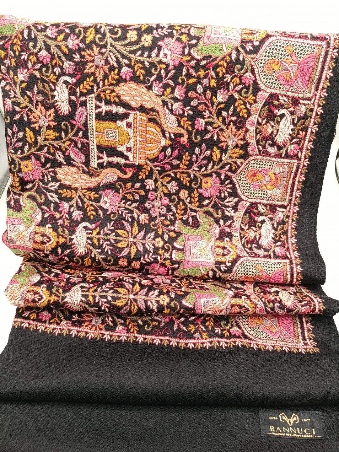 Premium Quality Multicolor Full Jaal Jama Sozni Embroidery Pashmina Shawl