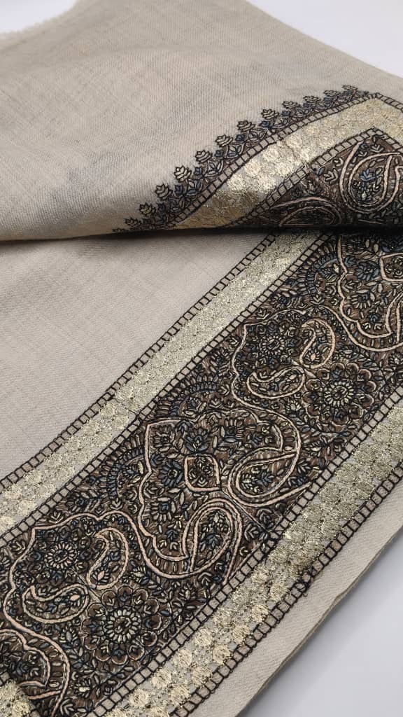 Premium Quality Embroidered Pashmina Cashmere Shawl