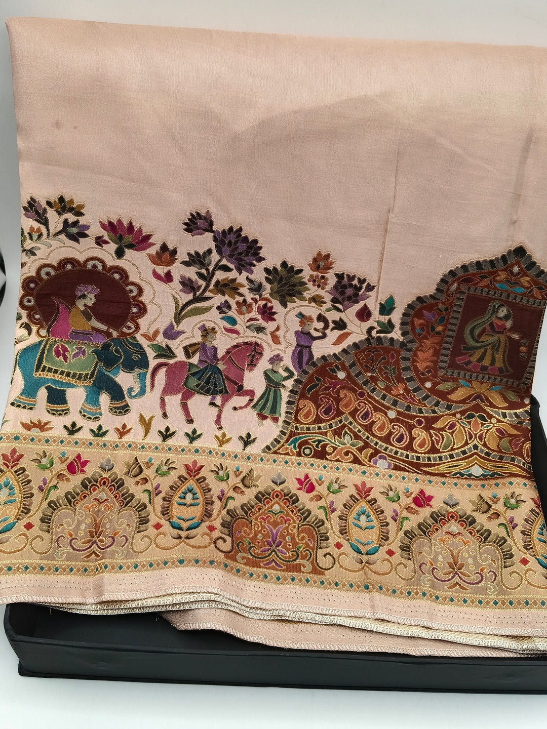 Premium Quality  Multi Mix Pink Color kani Silk Pashmina  Shawl
