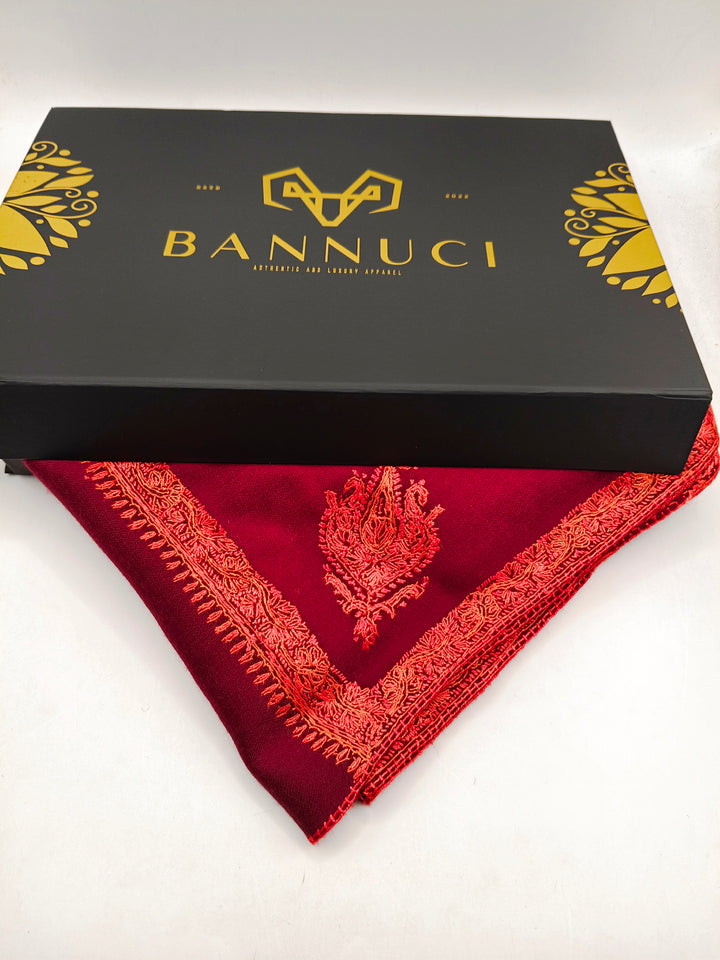 Hand Embroidered Original Toosh Shawl With Border