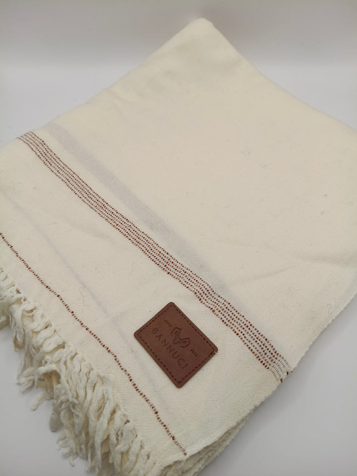 Supreme Quality Camel Colored Pure Angora Rabbit Striped Woolen Shawl 2